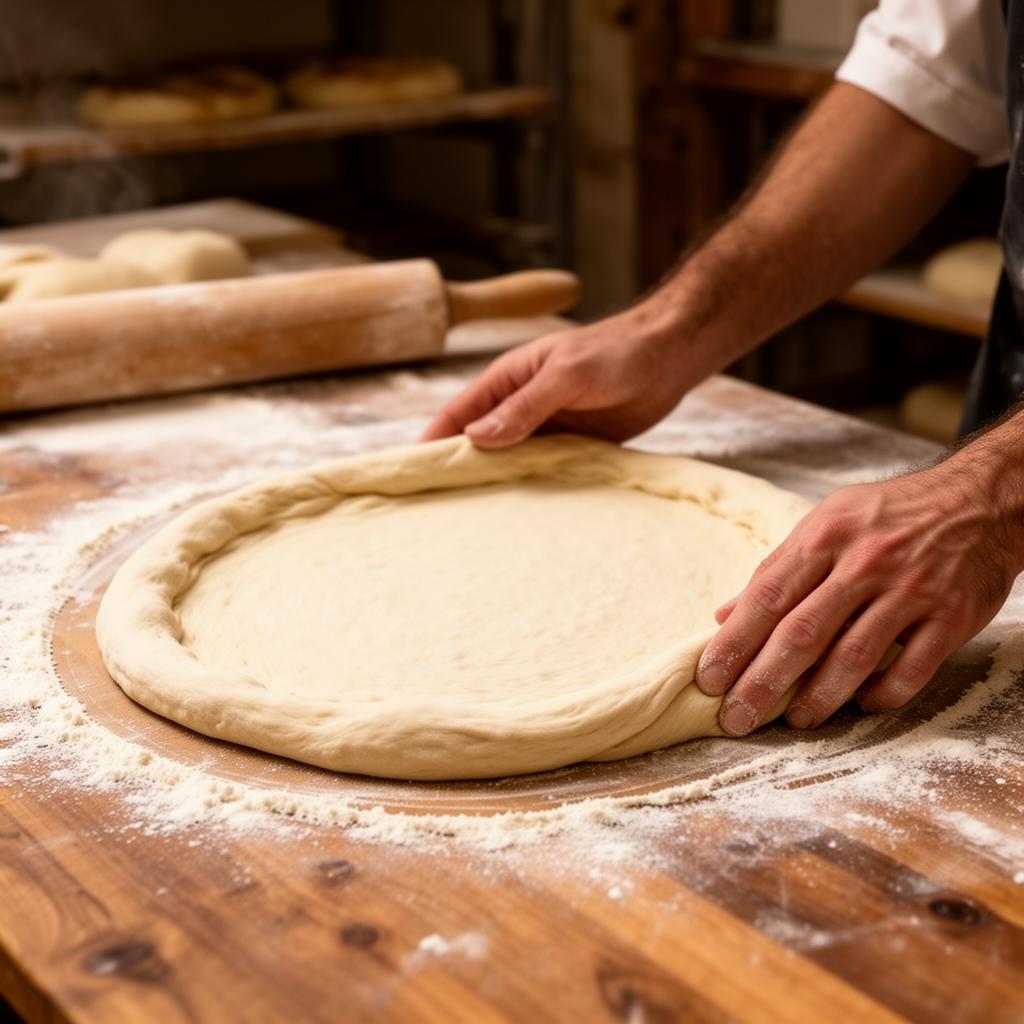 Handmade pizza dough